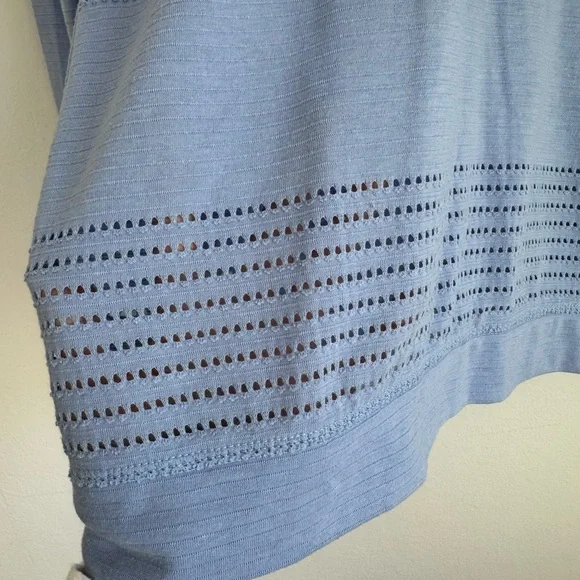 Athleta Sky Blue Perforated Knit Top - Picture 4 of 6